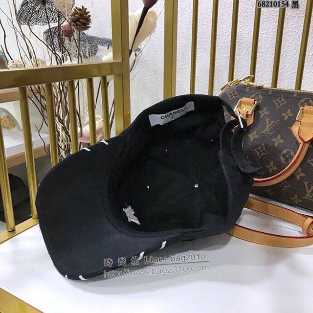 Chanel女士帽子 香奈兒線條珍珠棒球帽鴨舌帽  mm1115